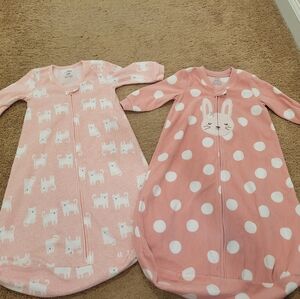 Pink White Cat Bunny and Polka Dot Sleep Sacks